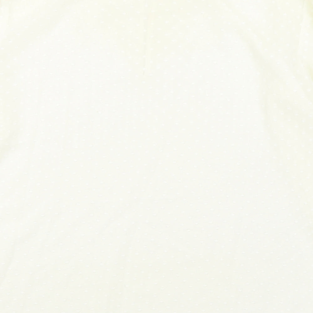 Jaqueline de Yong Womens Ivory  Polyester Basic Blouse Size 8 High Neck