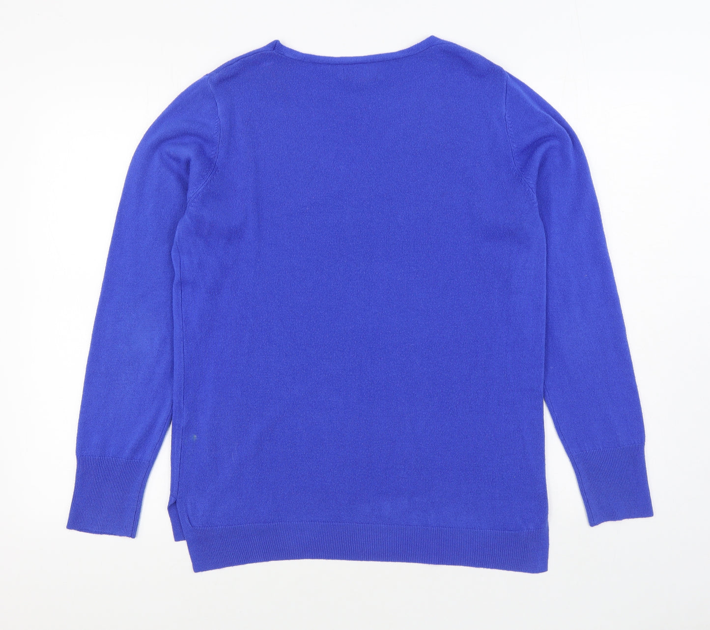 Primark Womens Blue V-Neck  Acrylic Pullover Jumper Size M