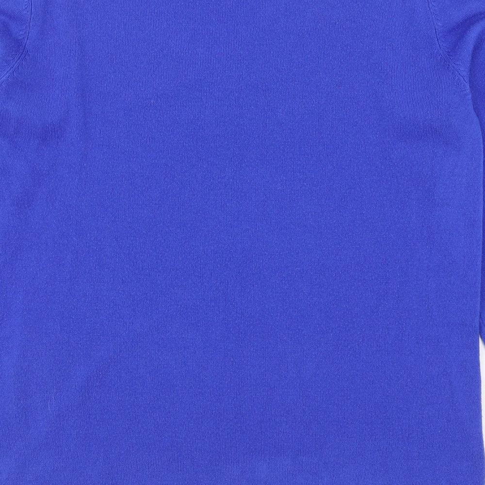 Primark Womens Blue V-Neck  Acrylic Pullover Jumper Size M