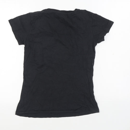 Chemistry Womens Black  100% Cotton Basic T-Shirt Size 12 Scoop Neck