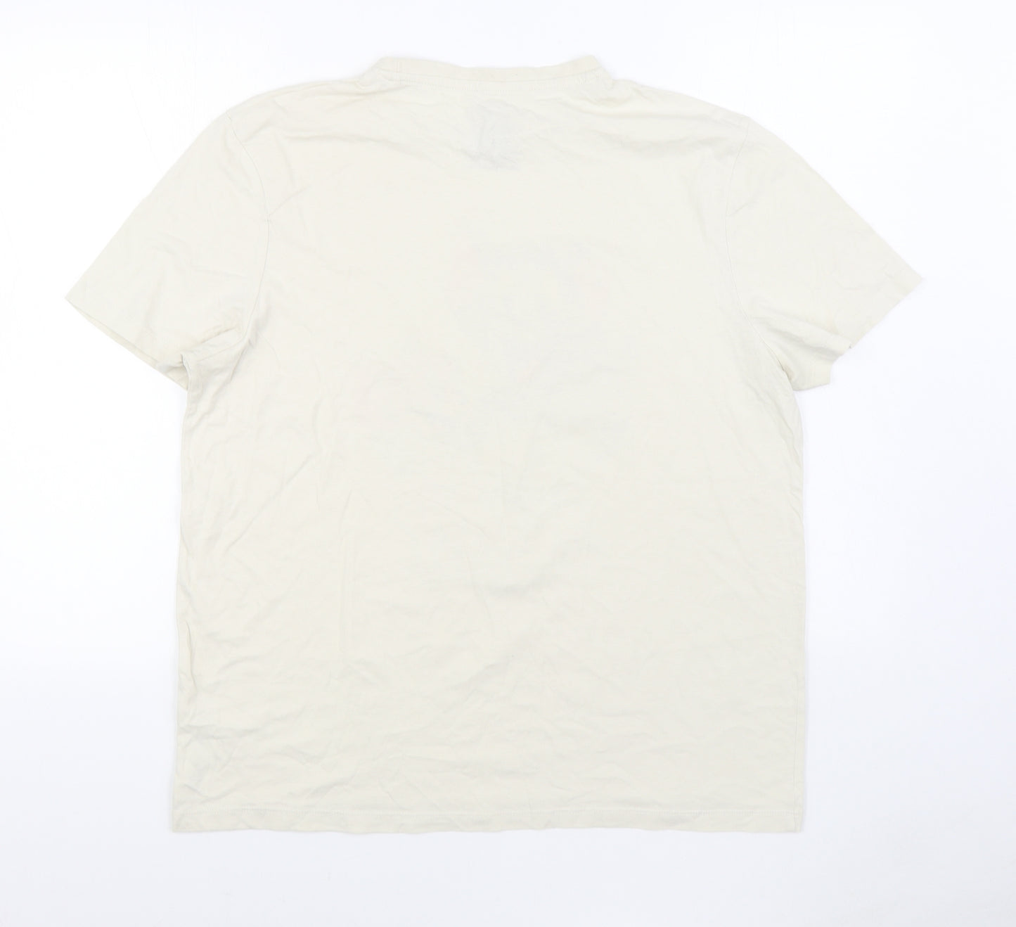 Primark Mens Beige  Cotton  T-Shirt Size XL Round Neck