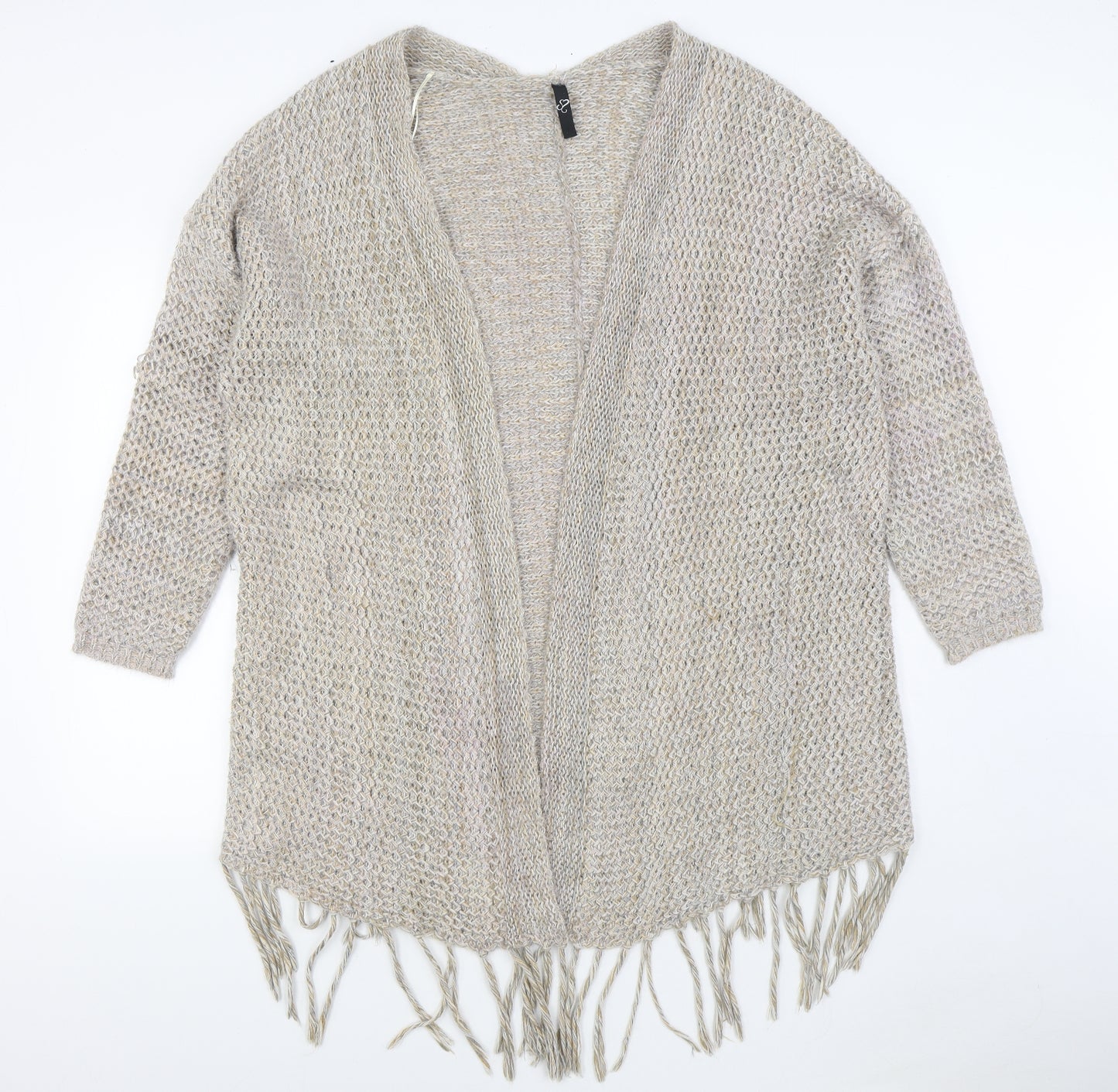 Very Womens Beige V-Neck  Polyester Cardigan Jumper Size 18