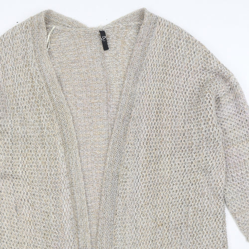 Very Womens Beige V-Neck  Polyester Cardigan Jumper Size 18