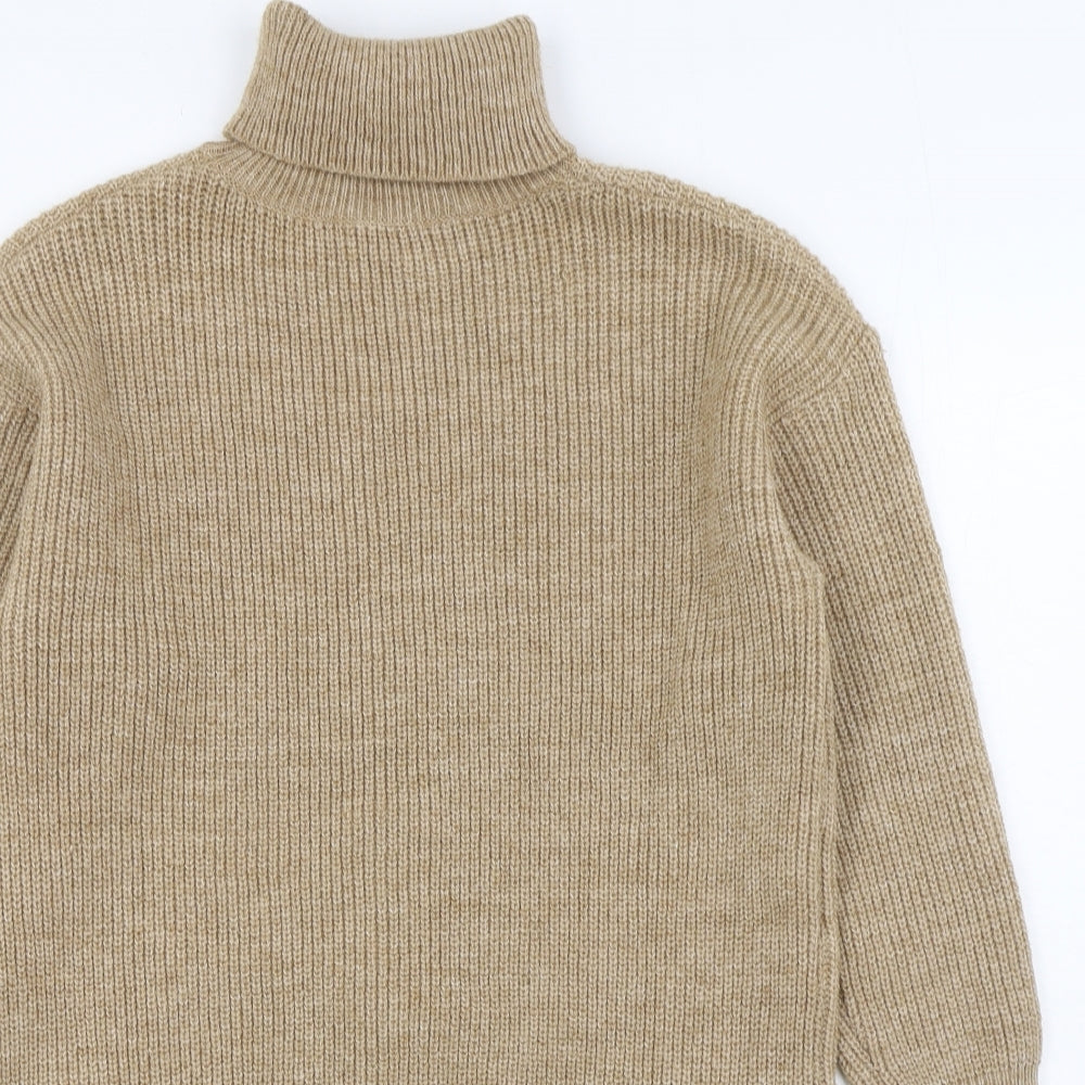 SheIn Womens Brown Roll Neck  Acrylic Pullover Jumper Size M