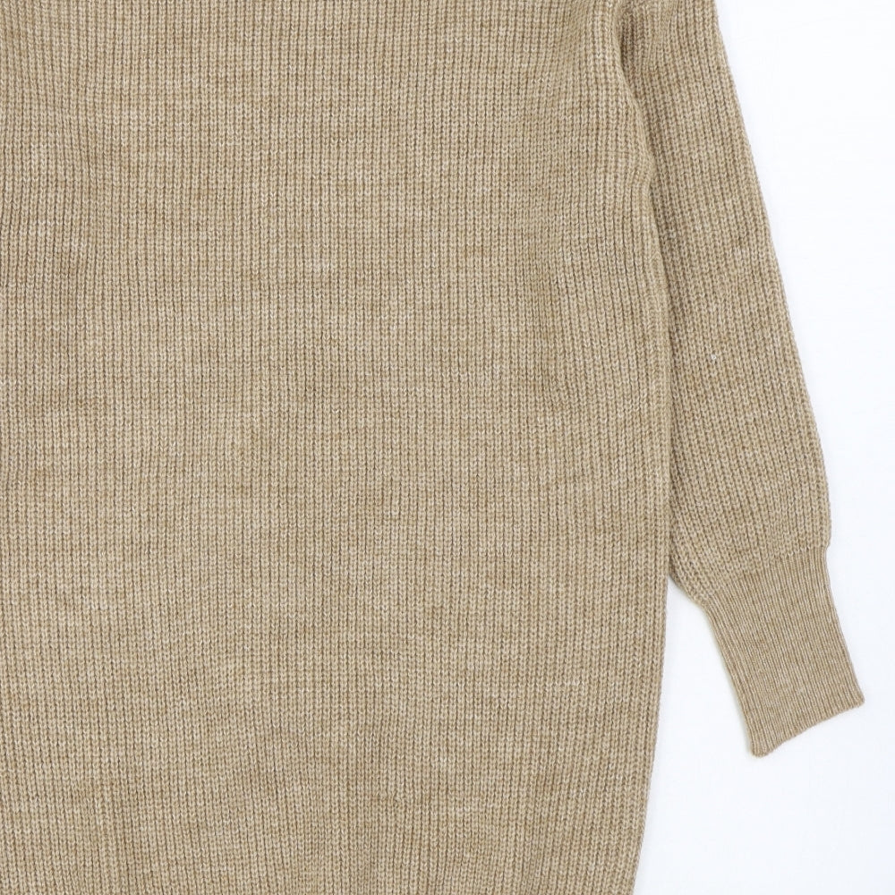 SheIn Womens Brown Roll Neck  Acrylic Pullover Jumper Size M