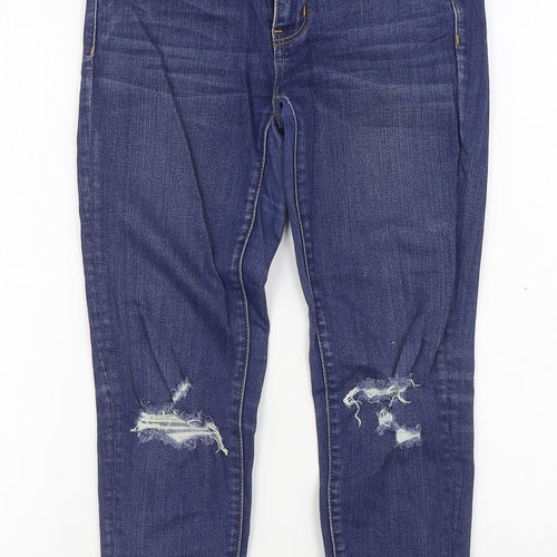 American Eagle Outfitters Womens Blue  Cotton Jegging Jeans Size 8 L26 in Regular Zip