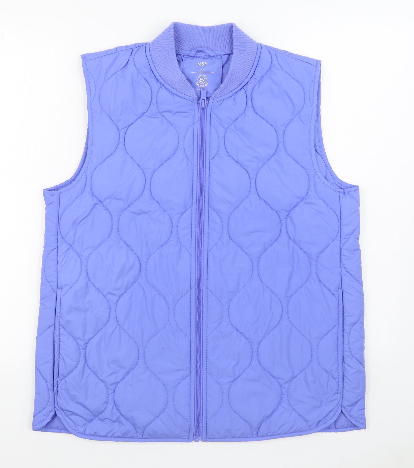 Marks and Spencer Womens Blue   Gilet Jacket Size 12  Zip