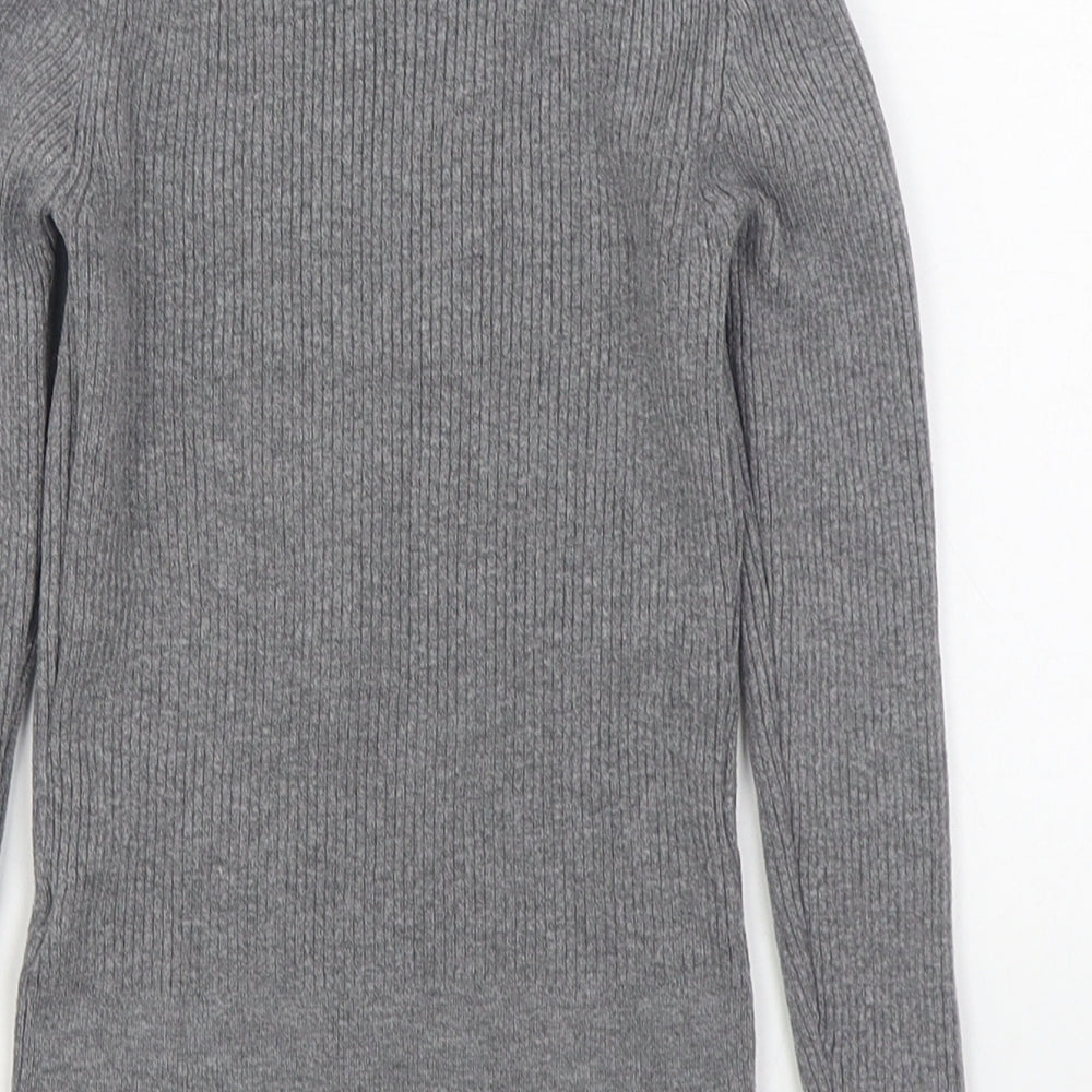 Primark Womens Grey V-Neck  Viscose Pullover Jumper Size S