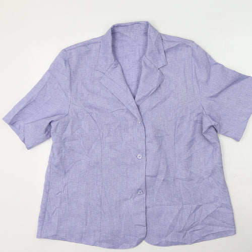 Classics Womens Purple Collared  Polyester Cardigan Jumper Size 20