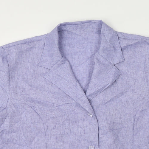 Classics Womens Purple Collared  Polyester Cardigan Jumper Size 20