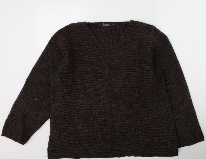 Peter Werth Womens Brown Round Neck Acrylic Pullover Jumper Size 4