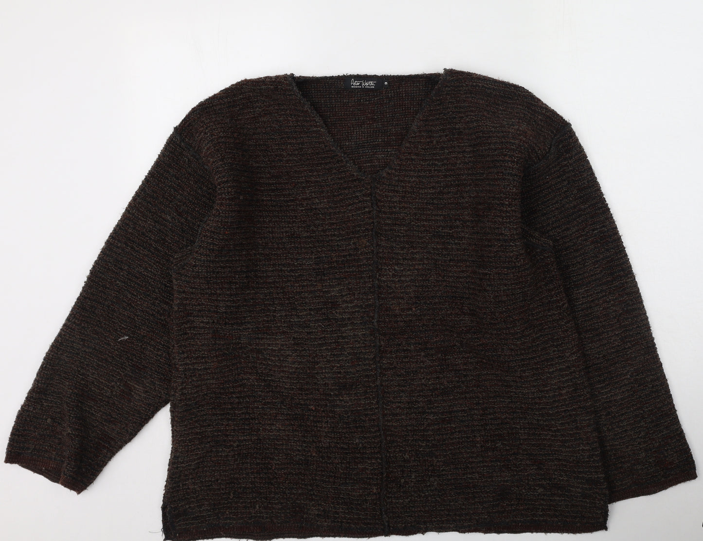Peter Werth Womens Brown Round Neck  Acrylic Pullover Jumper Size 4