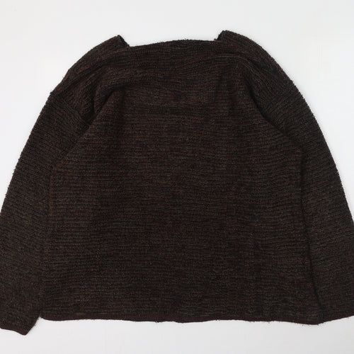 Peter Werth Womens Brown Round Neck  Acrylic Pullover Jumper Size 4