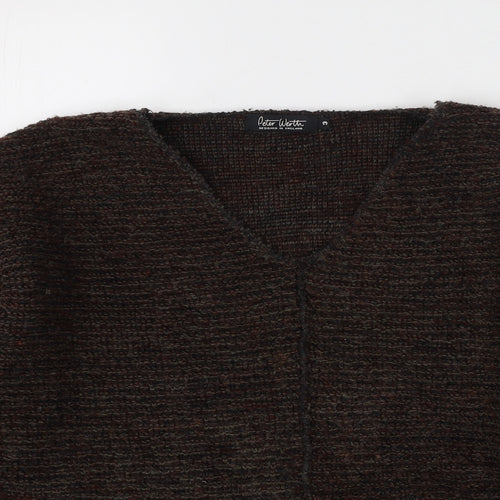 Peter Werth Womens Brown Round Neck  Acrylic Pullover Jumper Size 4