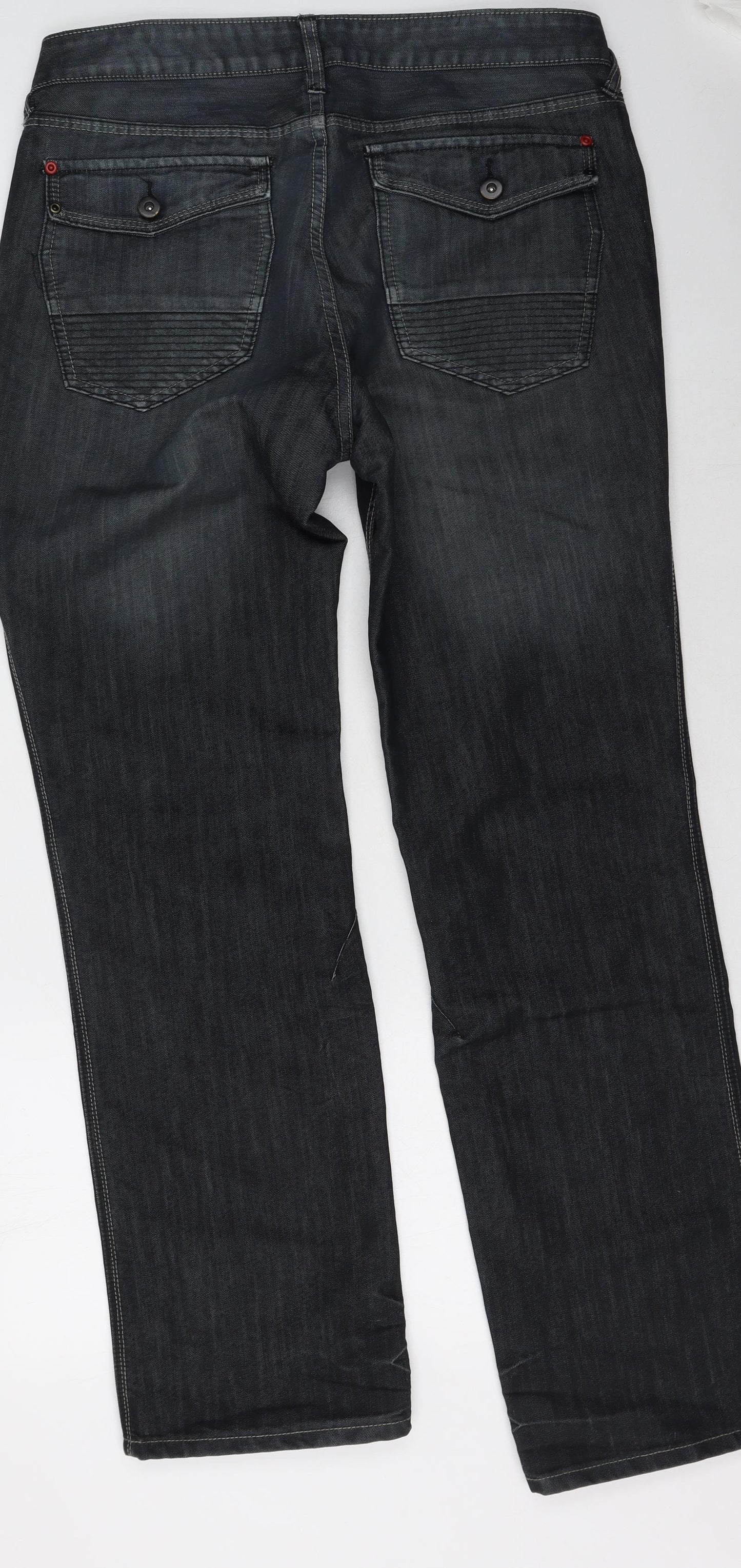 Preworn Mens Grey  Cotton Straight Jeans Size 34 L32 in Regular