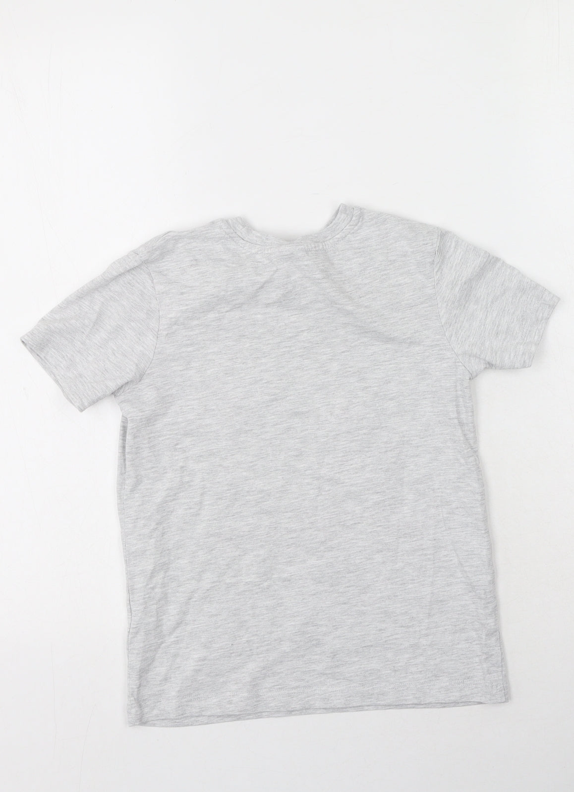 George  Boys Grey  Cotton Basic Casual Size 7-8 Years Round Neck  - Christmas T shirt