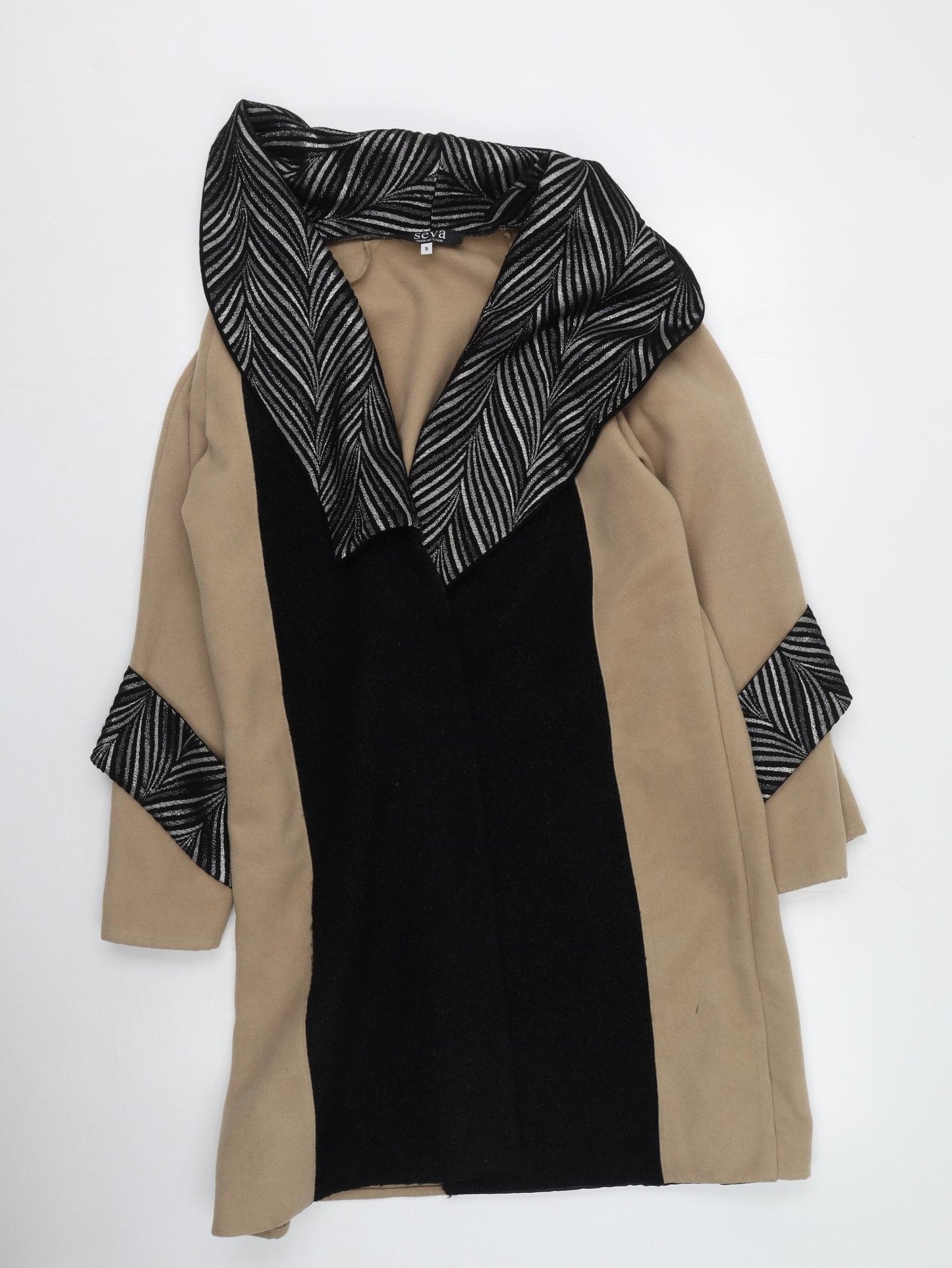 seva Womens Brown   Trench Coat Coatigan Size S