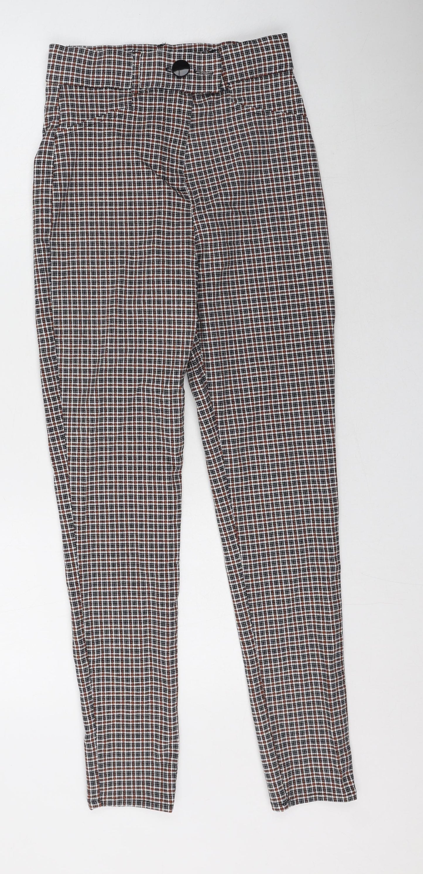 Primark  Womens Multicoloured Check Viscose Skinny Jeans Size 24 in L31 in Regular