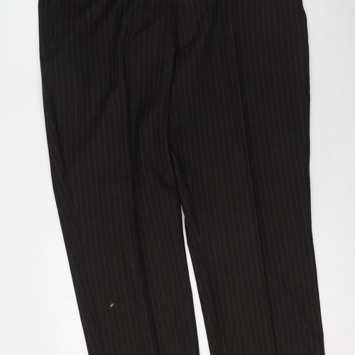 BHS Womens Brown Striped Polyester Trousers  Size 40 in L31 in Regular