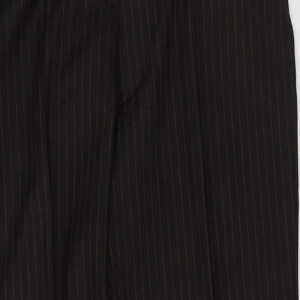 BHS Womens Brown Striped Polyester Trousers  Size 40 in L31 in Regular