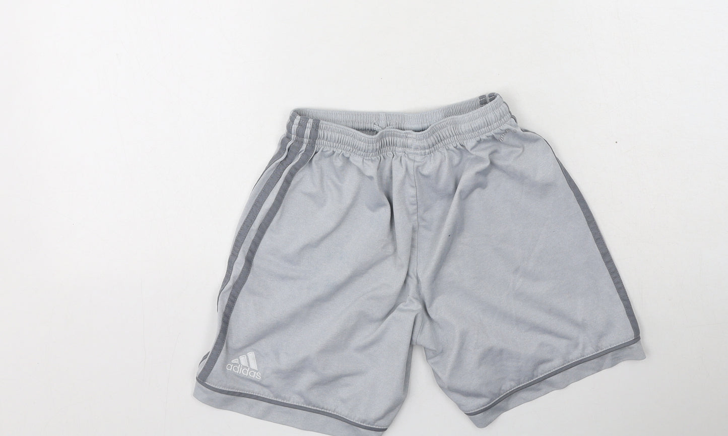 adidas Boys Grey  Polyester Sweat Shorts Size 11-12 Years  Regular