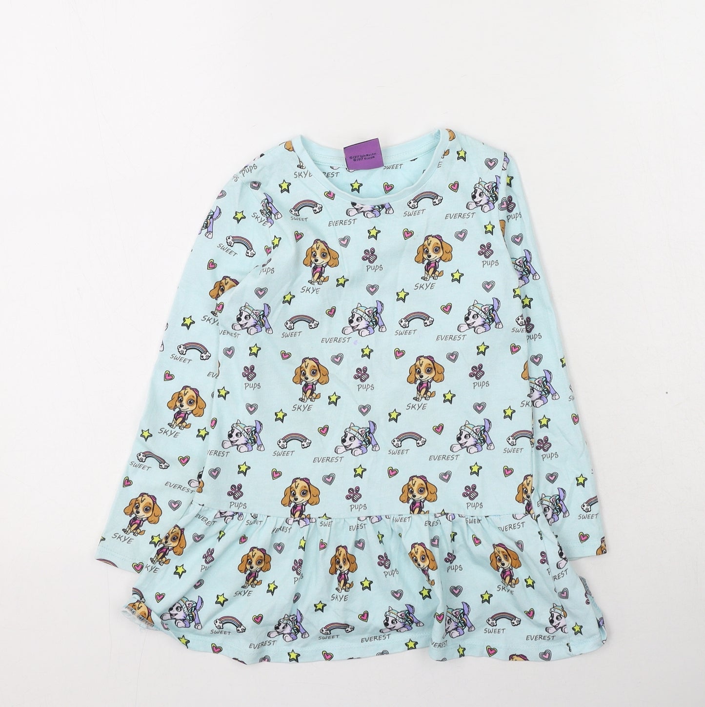 George  Girls Blue  Cotton Fit & Flare  Size 4-5 Years  Round Neck  - Paw Patrol