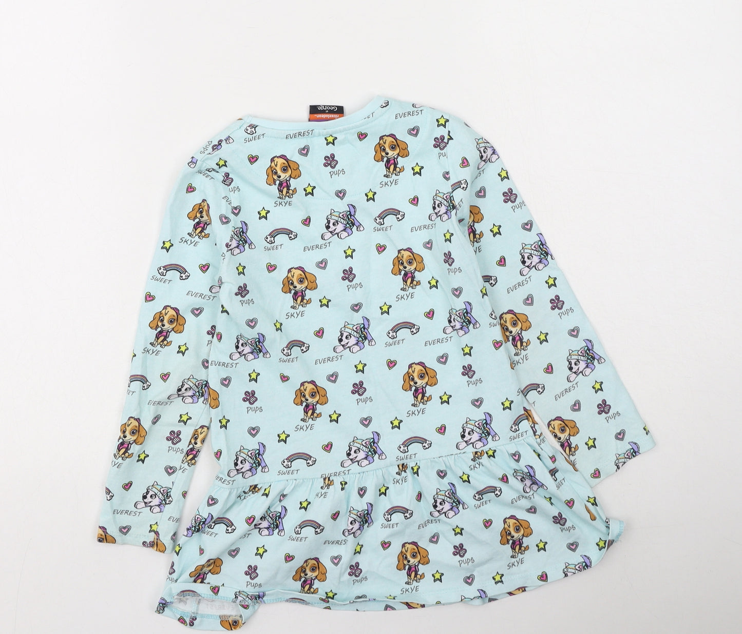 George  Girls Blue  Cotton Fit & Flare  Size 4-5 Years  Round Neck  - Paw Patrol