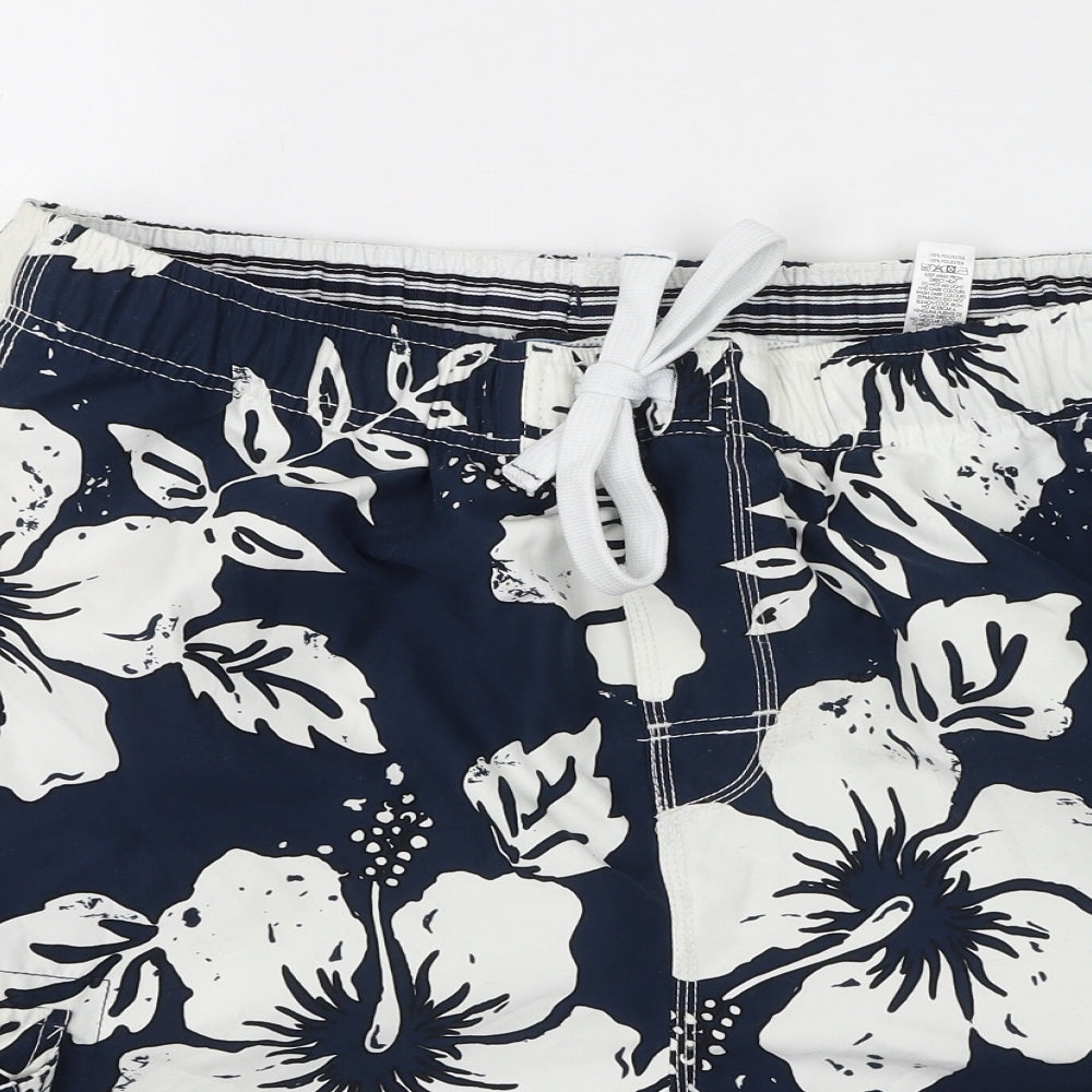 Dunnes Stores Mens Blue Floral Polyester Sweat Shorts Size XL L9 in Regular  - Swim Shorts
