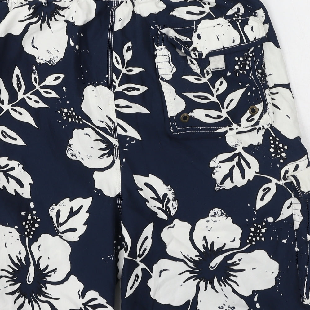 Dunnes Stores Mens Blue Floral Polyester Sweat Shorts Size XL L9 in Regular  - Swim Shorts