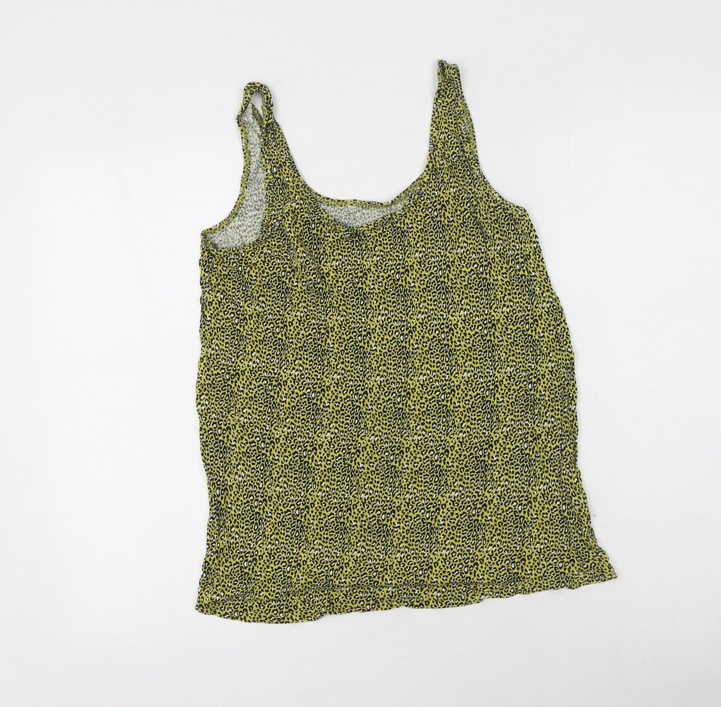 George  Womens Green Animal Print Viscose Camisole Tank Size 12 Scoop Neck