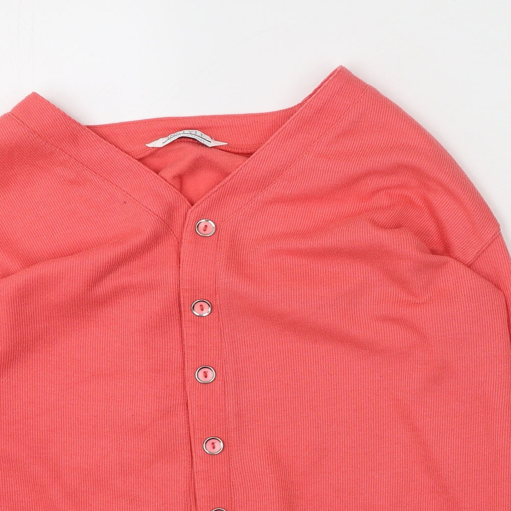 Instyle Womens Pink Round Neck  Polyester Cardigan Jumper Size M