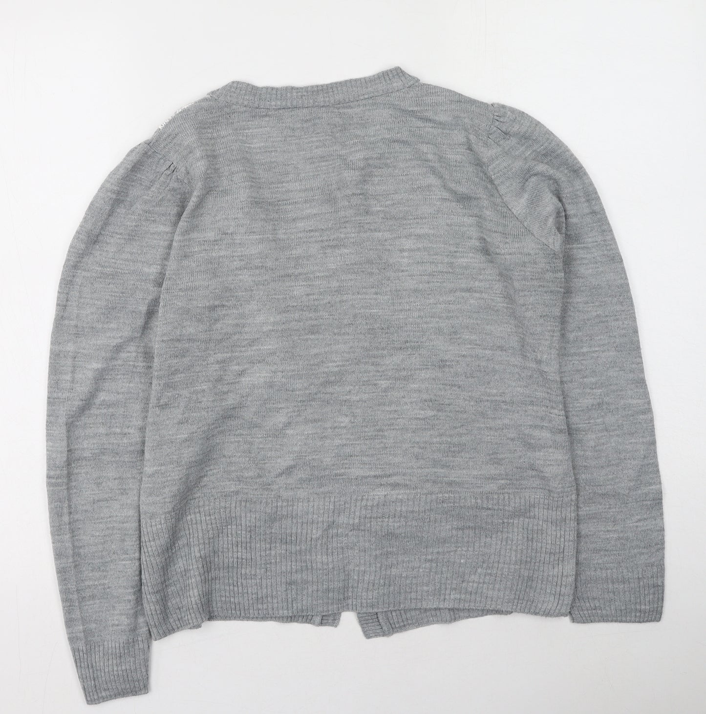 George  Womens Grey Round Neck  Acrylic Cardigan Jumper Size 16