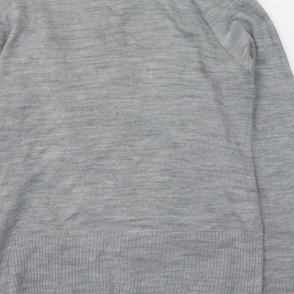 George  Womens Grey Round Neck  Acrylic Cardigan Jumper Size 16