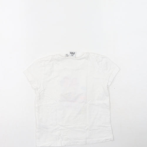 Primark Girls White  Polyester Basic Casual Size 5-6 Years Round Neck  - Minnie Mouse