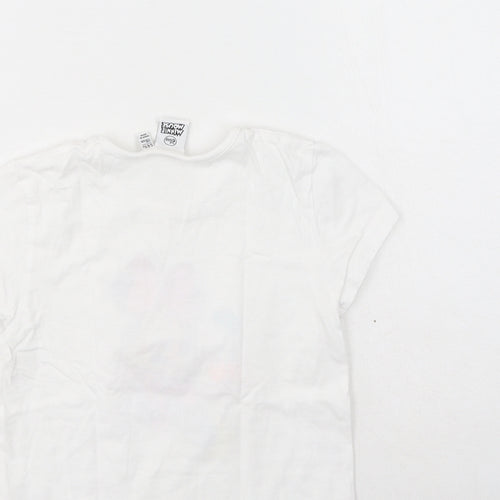 Primark Girls White  Polyester Basic Casual Size 5-6 Years Round Neck  - Minnie Mouse