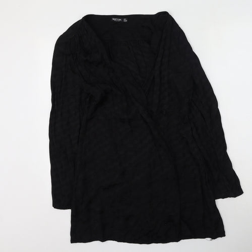 Nasty Gal Womens Black  Viscose Wrap Dress  Size 12  V-Neck