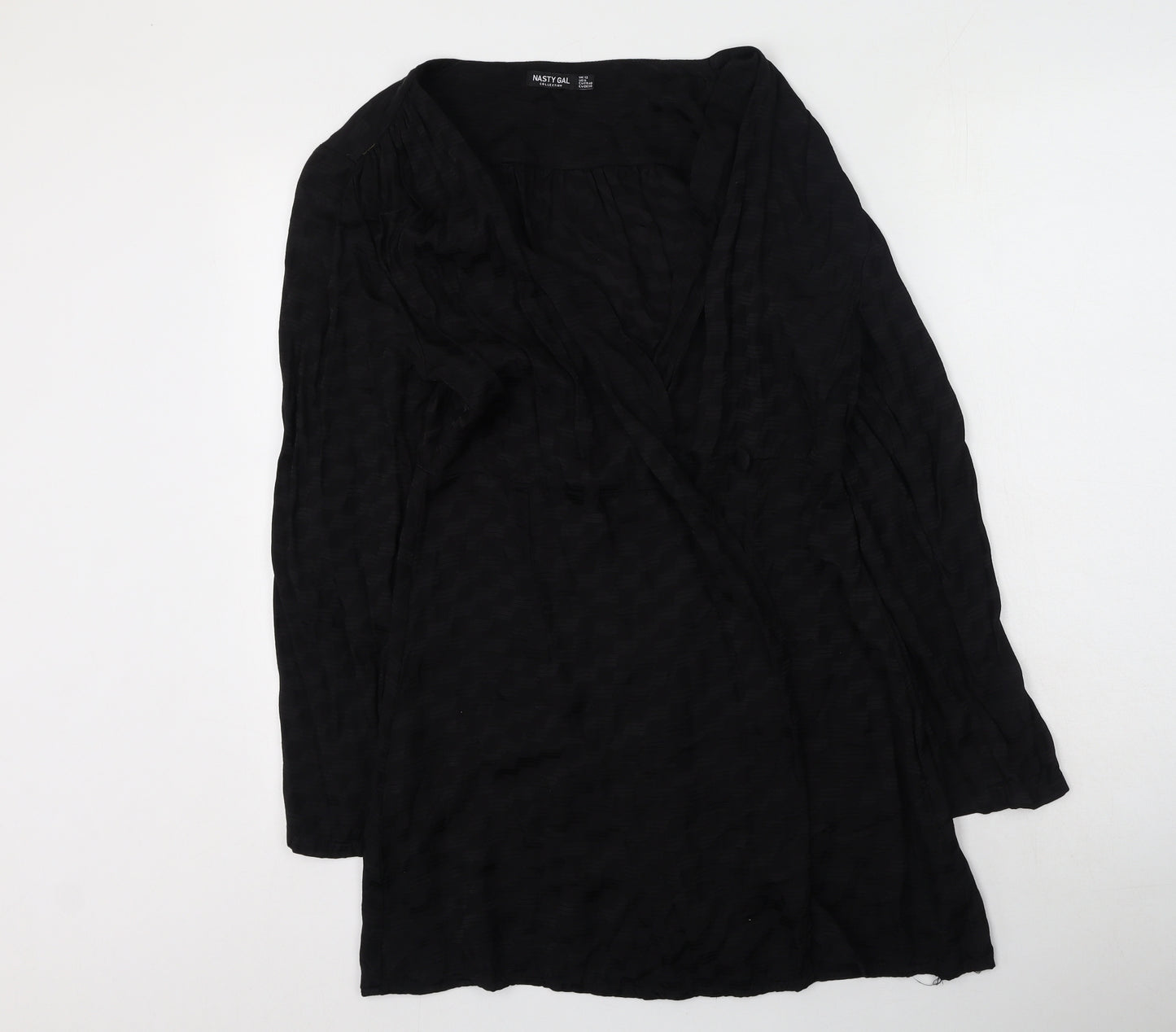 Nasty Gal Womens Black  Viscose Wrap Dress  Size 12  V-Neck