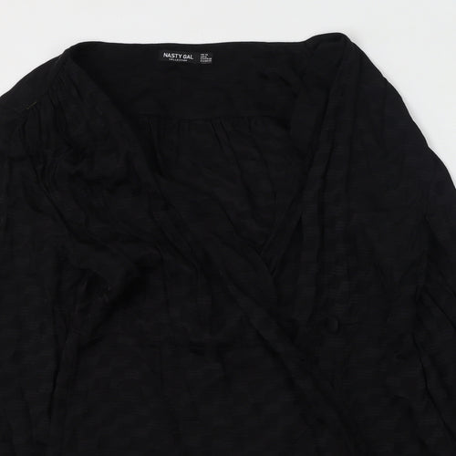 Nasty Gal Womens Black  Viscose Wrap Dress  Size 12  V-Neck