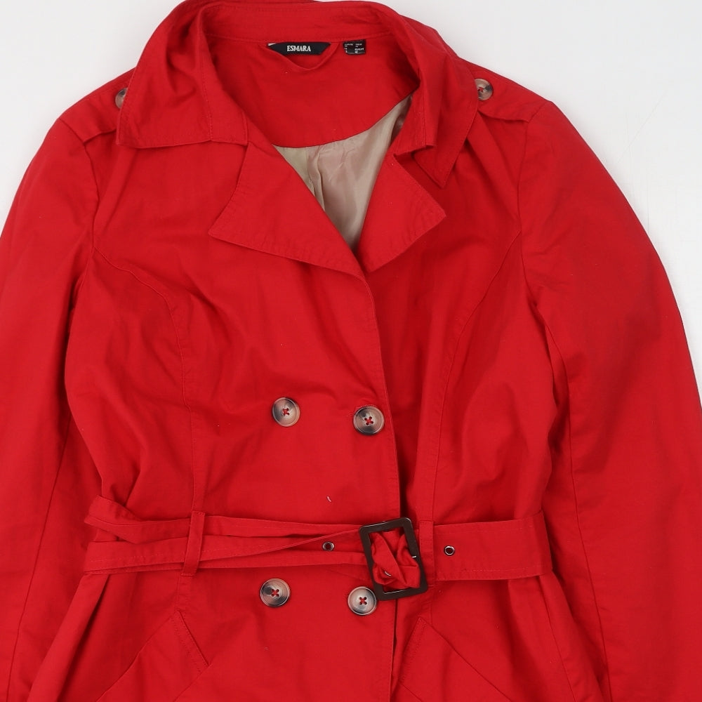ESMARA Womens Red   Trench Coat Coat Size 14