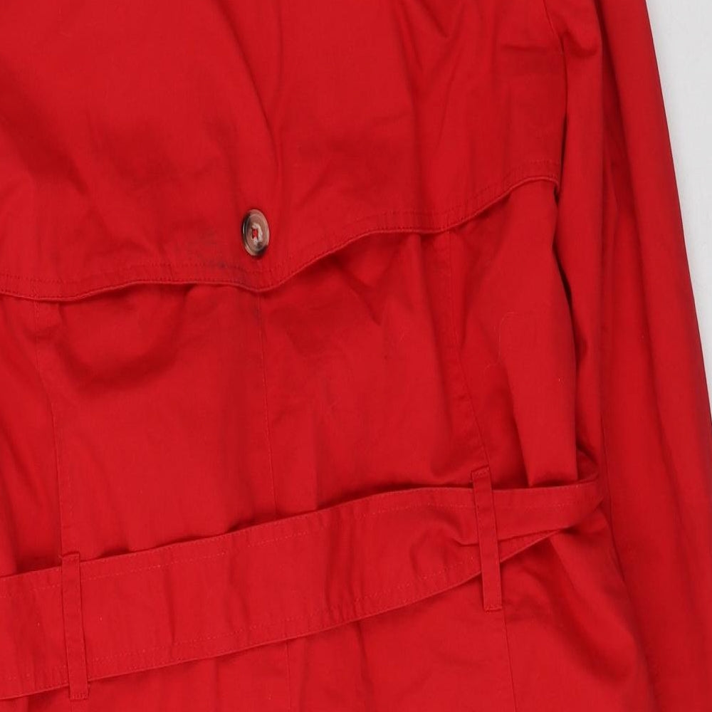 ESMARA Womens Red   Trench Coat Coat Size 14
