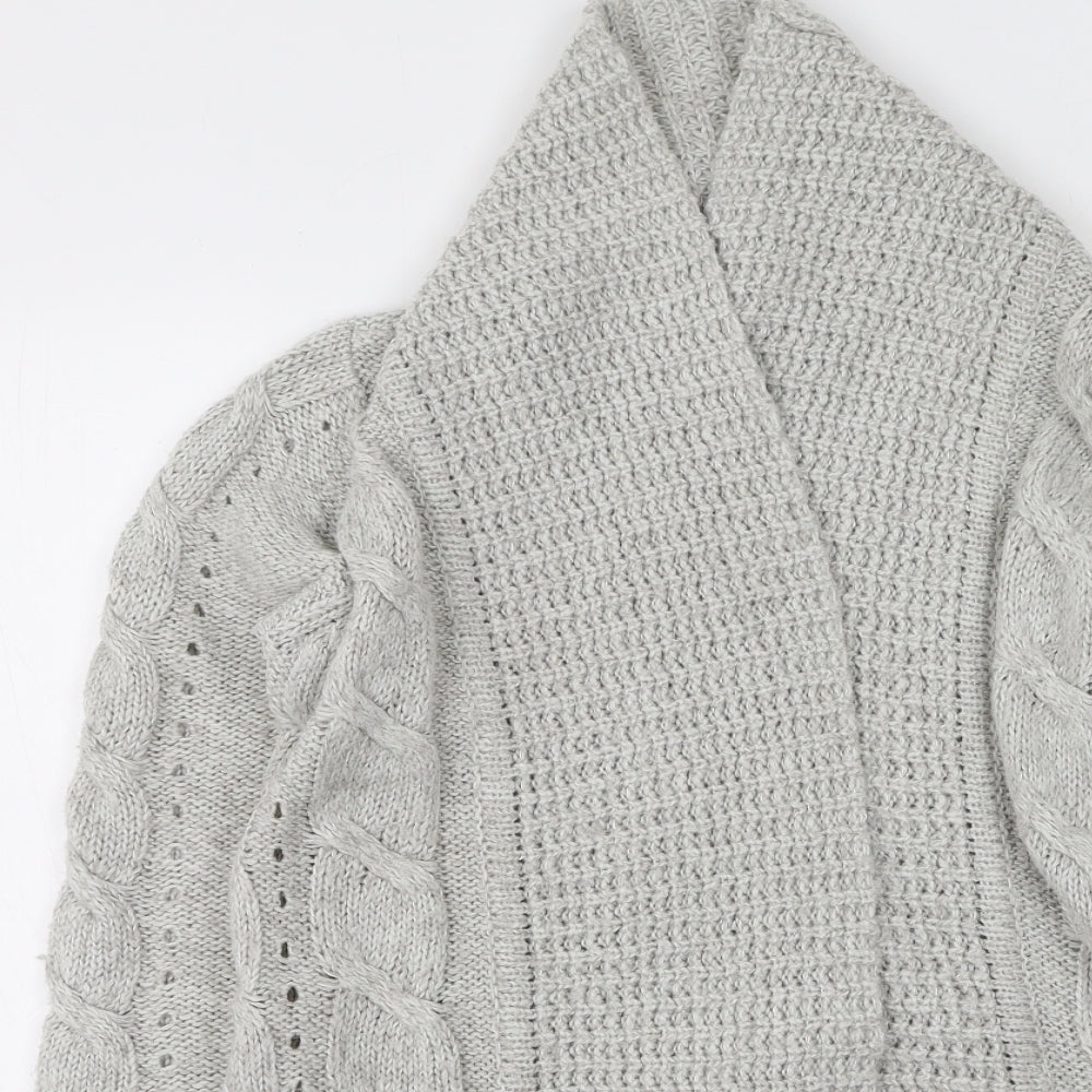 New Look Womens Grey High Neck  Acrylic Cardigan Jumper Size S