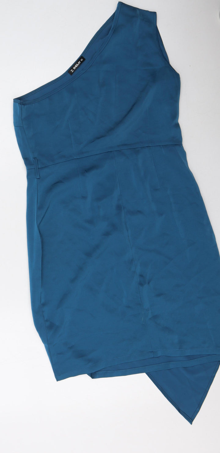 sheilay Womens Blue Polyester Bodycon Size M Square Neck