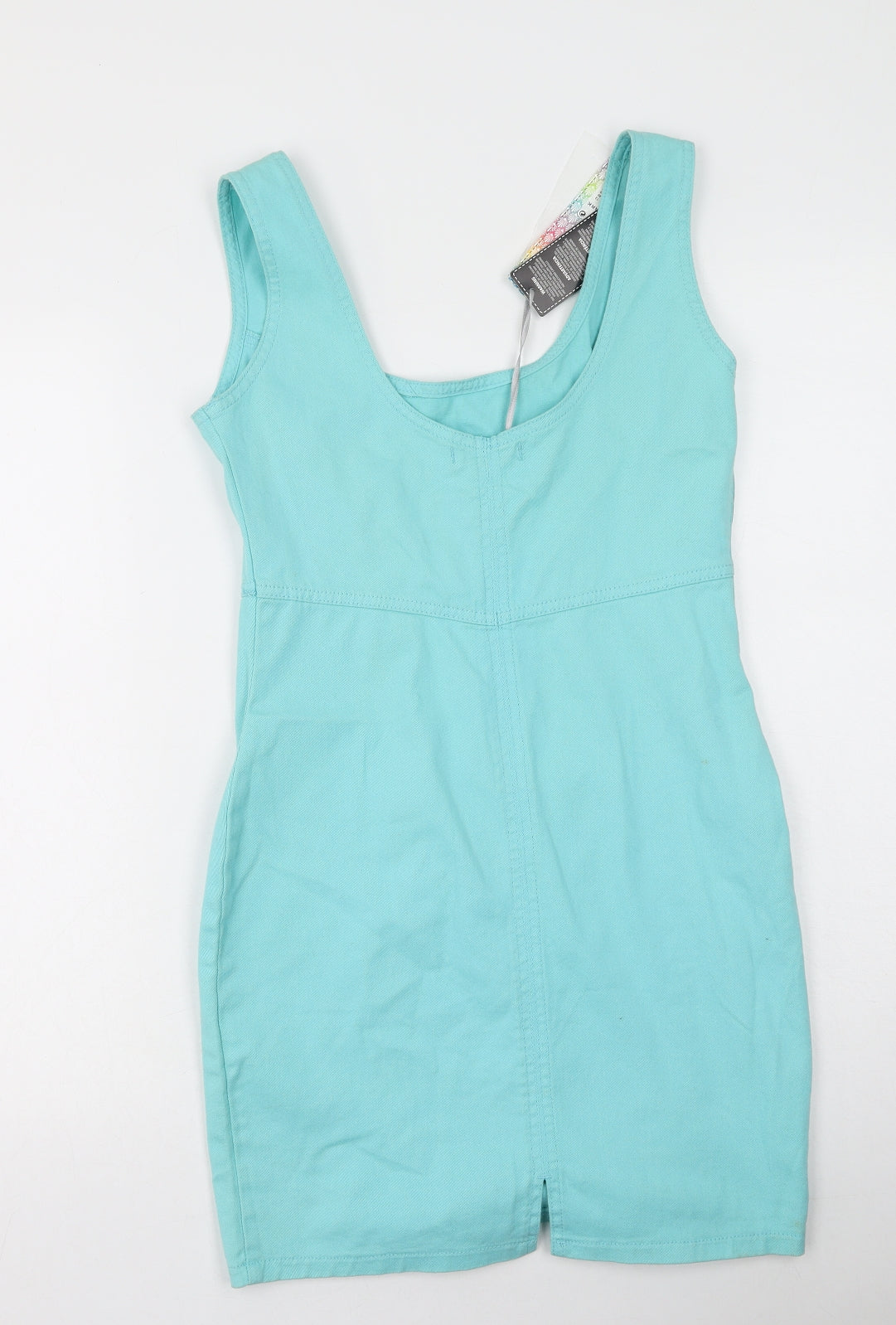 Denim & Co. Womens Blue  Cotton Bodycon  Size 12  Scoop Neck