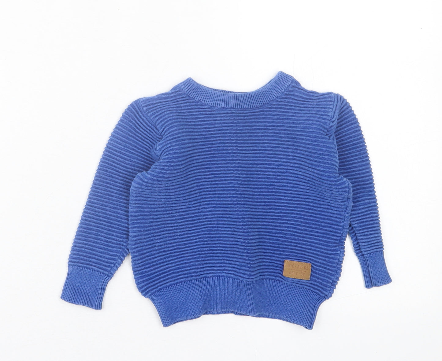 Dunnes Stores Boys Blue  Cotton Basic Casual Size 2-3 Years Crew Neck Pullover