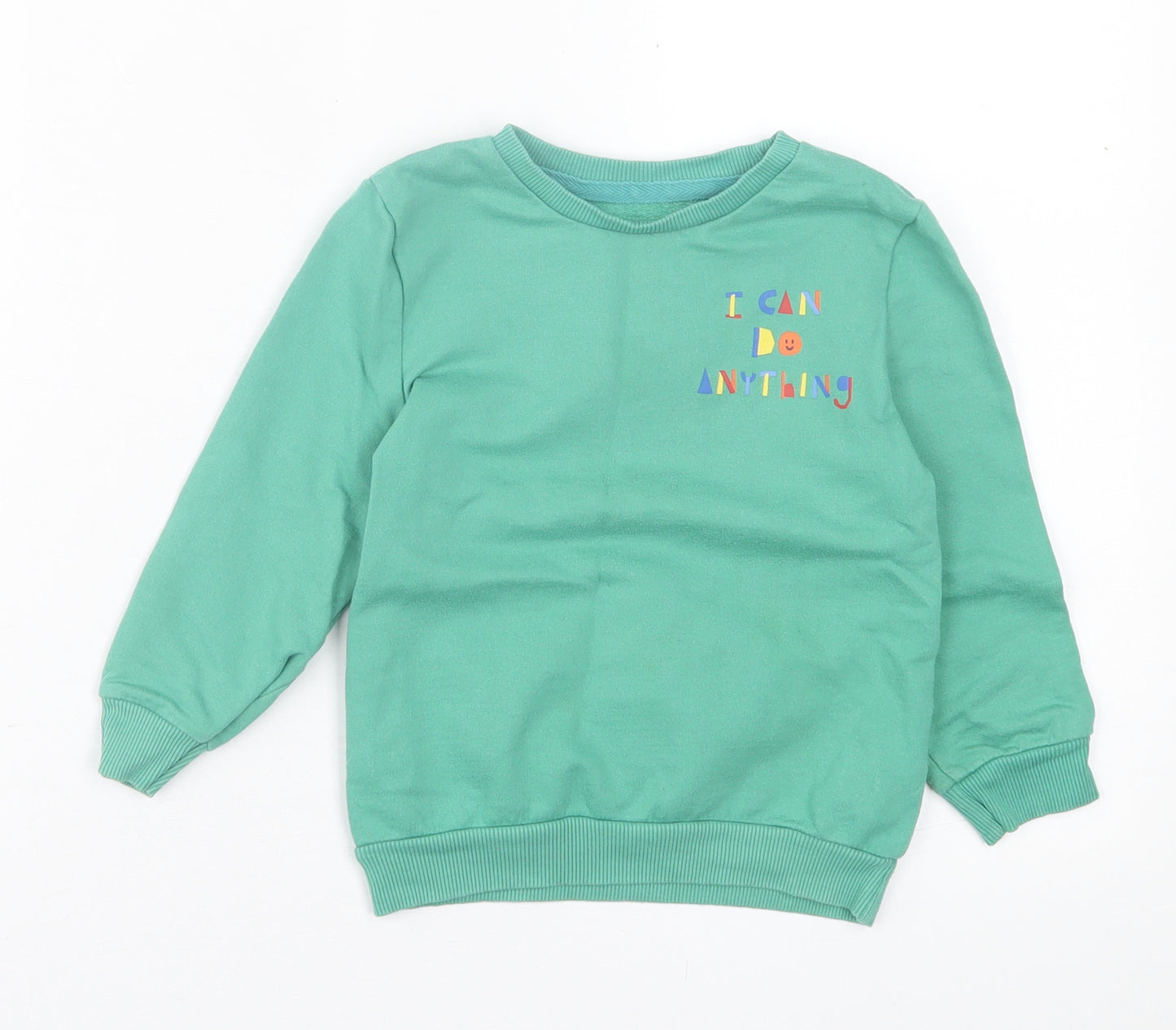 George Boys Green  Cotton Pullover Sweatshirt Size 2-3 Years  Pullover