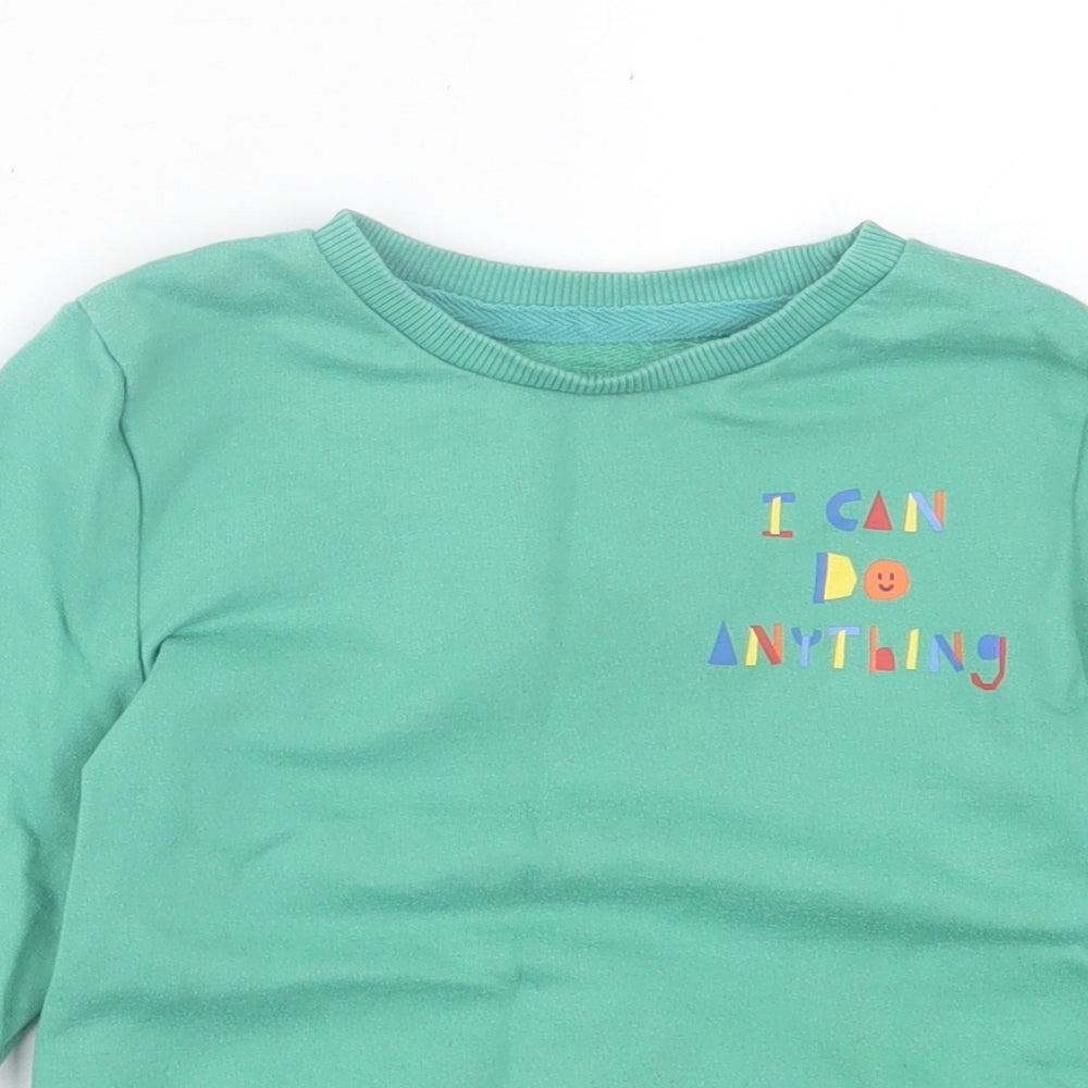 George Boys Green  Cotton Pullover Sweatshirt Size 2-3 Years  Pullover
