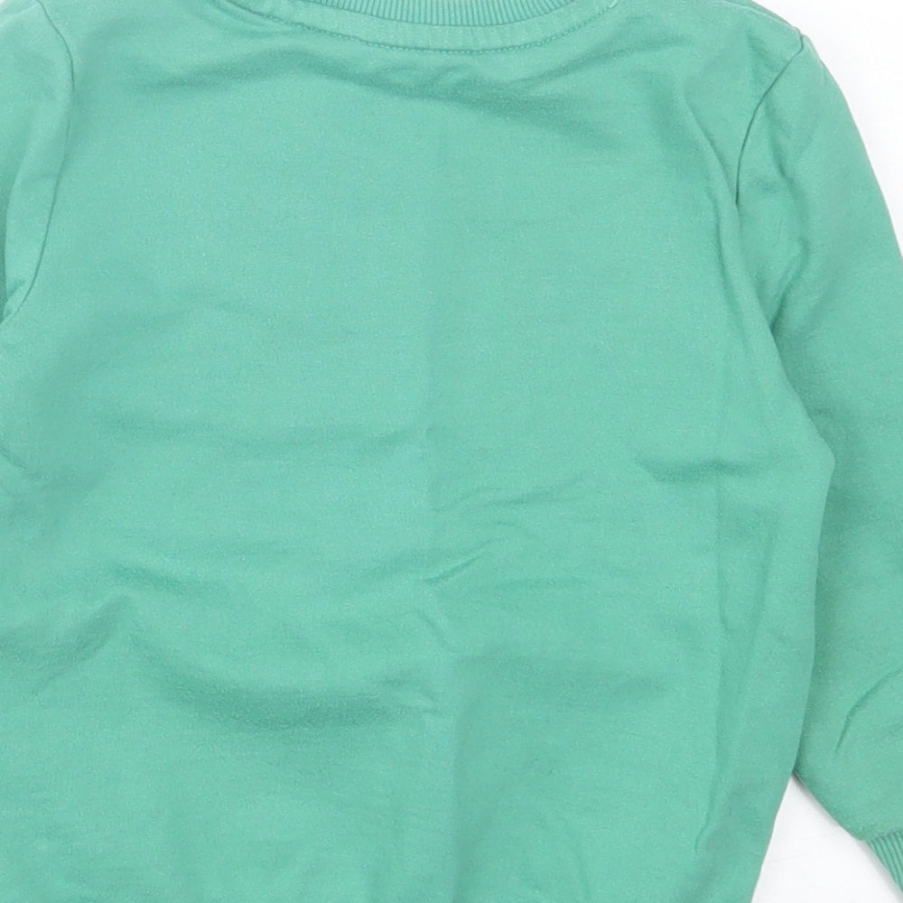George Boys Green  Cotton Pullover Sweatshirt Size 2-3 Years  Pullover