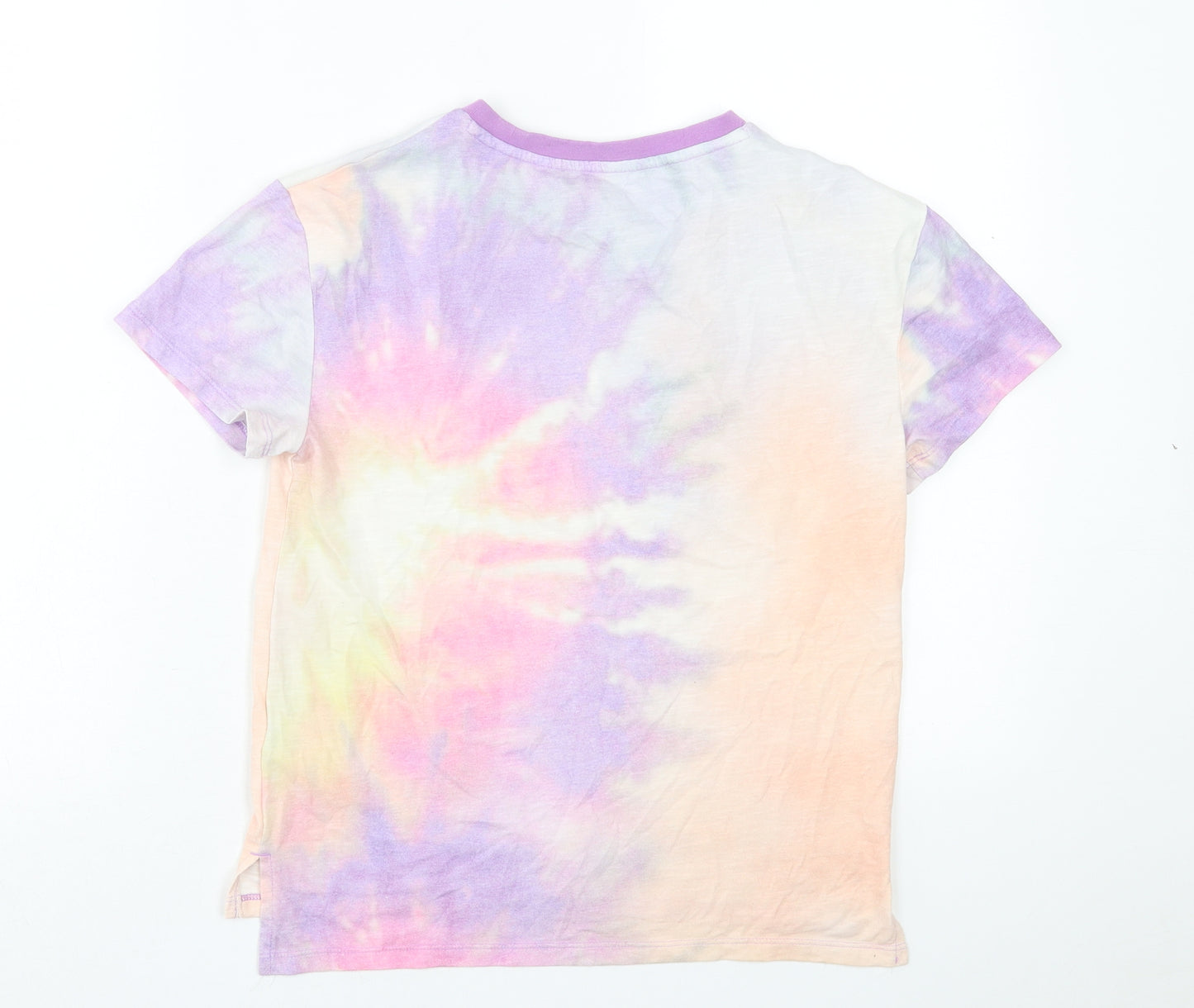 F&F Girls Multicoloured  Cotton Basic T-Shirt Size 9-10 Years Crew Neck Pullover