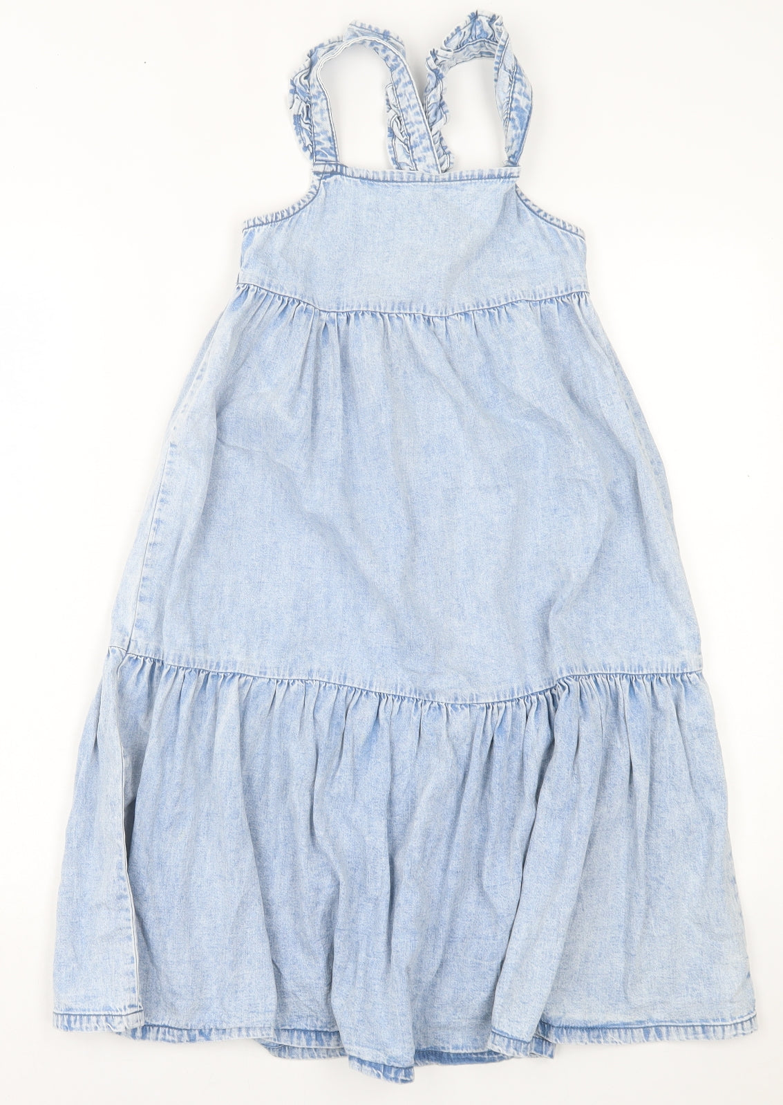 F&F Girls Blue  Cotton A-Line  Size 9-10 Years  Square Neck Pullover