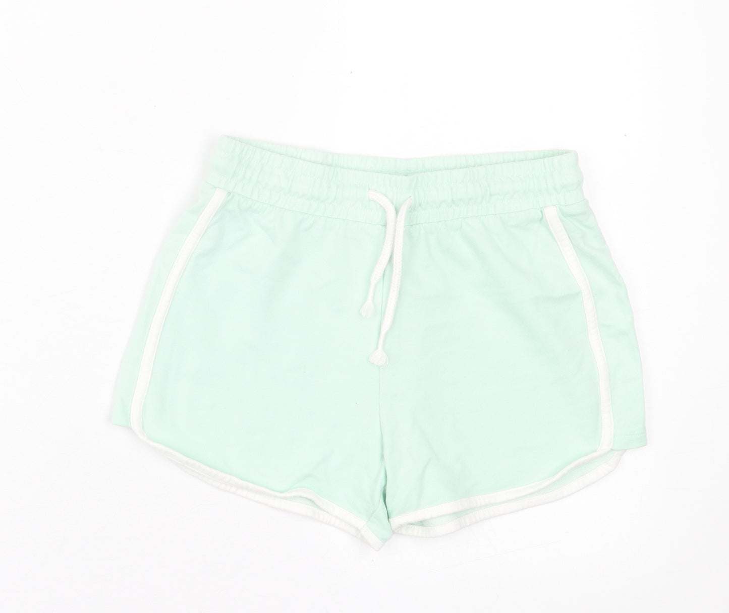 F&F Girls Green  Cotton Sweat Shorts Size 10-11 Years  Regular Tie